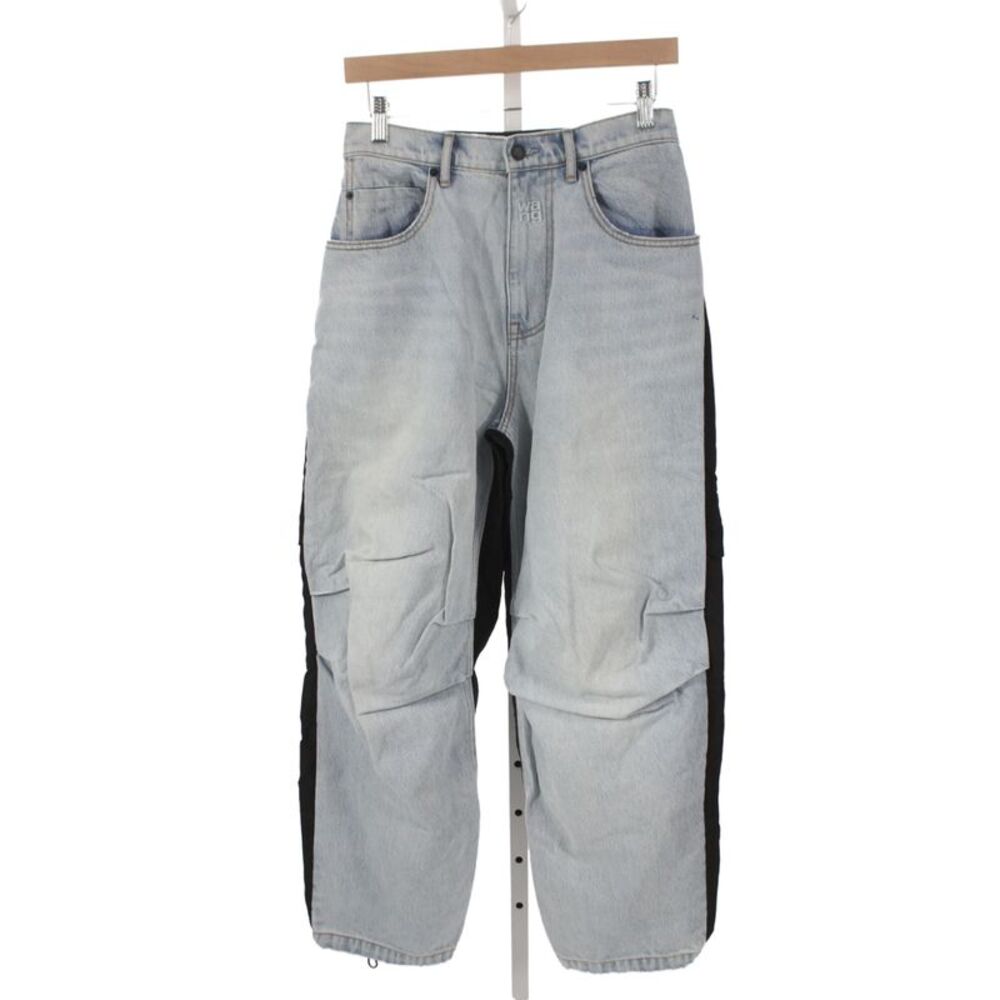 Alexander Wang Women High Rise Cargo Pants Blue Cotton Size 27
